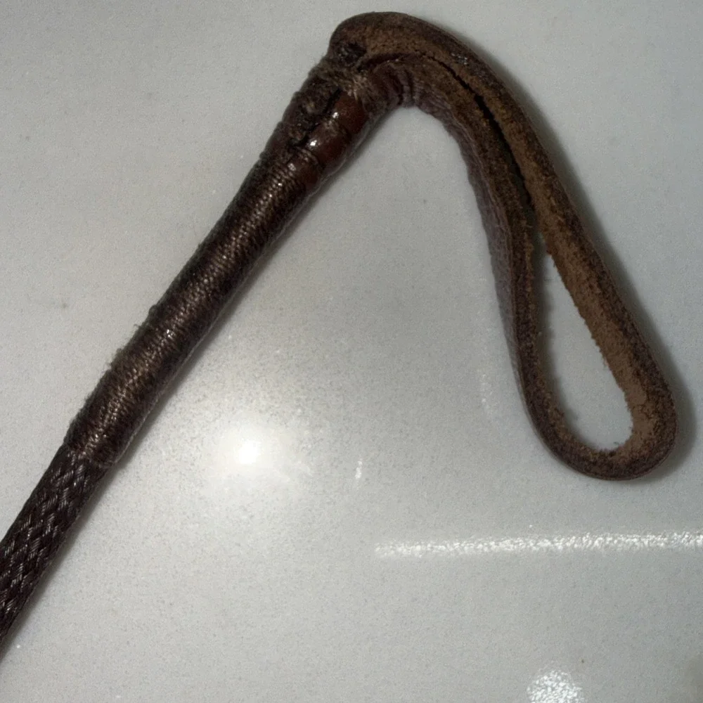 Vintage County Made In England Riding Crop Hunt Whip Leather / Braided Nylon 27